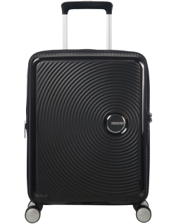 Soundbox 4-wheel cabin baggage Spinner Expandable suitcase 55x40x20/23cm Bass Black