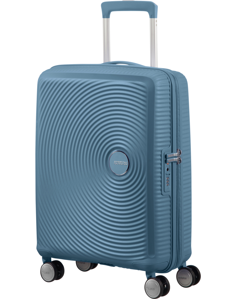 Soundbox 4-wheel cabin baggage Spinner Expandable suitcase 55x40x20/23cm Bass Black