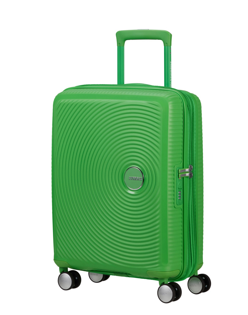 Soundbox 4-wheel cabin baggage Spinner Expandable suitcase 55x40x20/23cm Bass Black