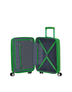 Soundbox 4-wheel cabin baggage Spinner Expandable suitcase 55x40x20/23cm Bass Black