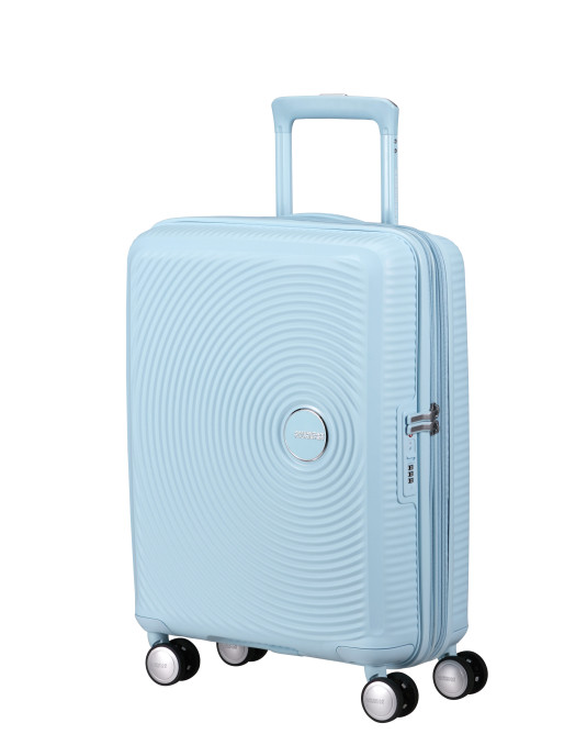 Soundbox 4-wheel cabin baggage Spinner Expandable suitcase 55x40x20/23cm Bass Black