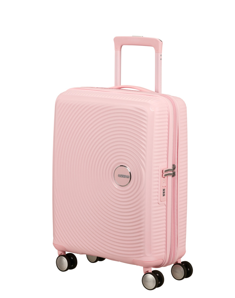 Soundbox 4-wheel cabin baggage Spinner Expandable suitcase 55x40x20/23cm Bass Black