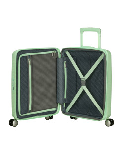 Soundbox 4-wheel cabin baggage Spinner Expandable suitcase 55x40x20/23cm Bass Black