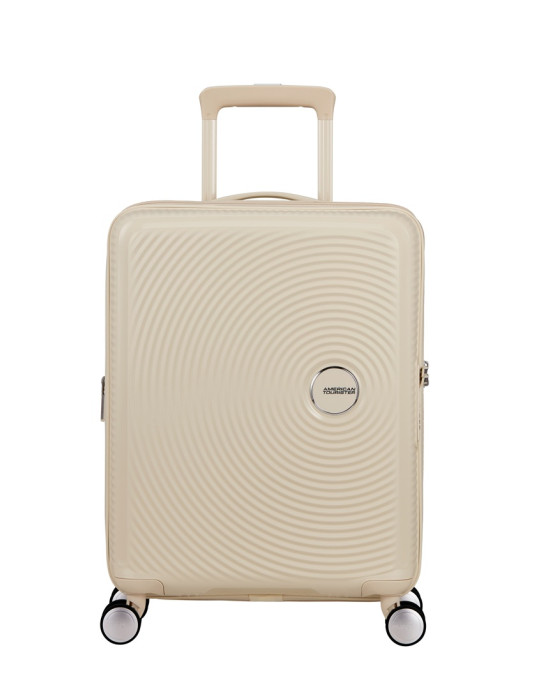 Soundbox 4-wheel cabin baggage Spinner Expandable suitcase 55x40x20/23cm Bass Black