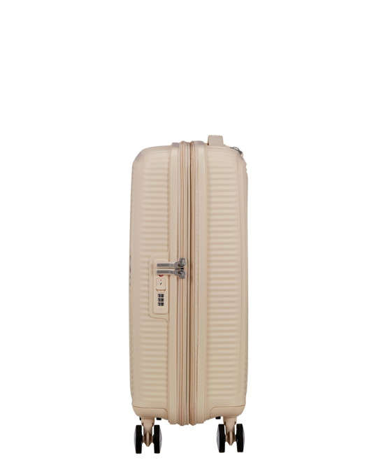 Soundbox 4-wheel cabin baggage Spinner Expandable suitcase 55x40x20/23cm Bass Black