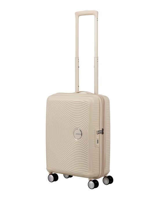 Soundbox 4-wheel cabin baggage Spinner Expandable suitcase 55x40x20/23cm Bass Black