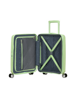 Soundbox 4-wheel cabin baggage Spinner Expandable suitcase 55x40x20/23cm Bass Black