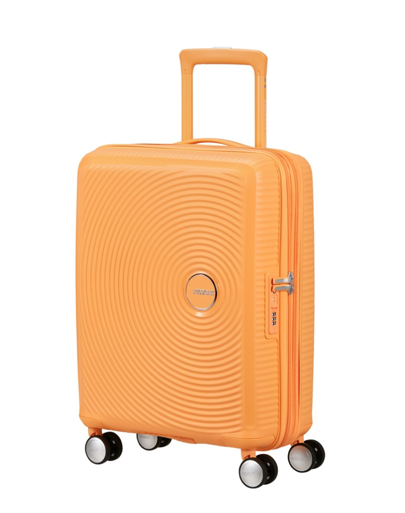 Soundbox 4-wheel cabin baggage Spinner Expandable suitcase 55x40x20/23cm Bass Black