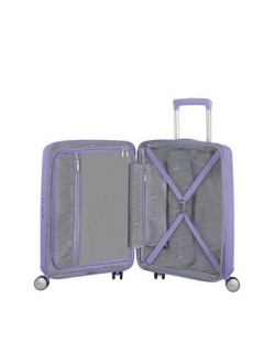 Soundbox 4-wheel cabin baggage Spinner Expandable suitcase 55x40x20/23cm Bass Black