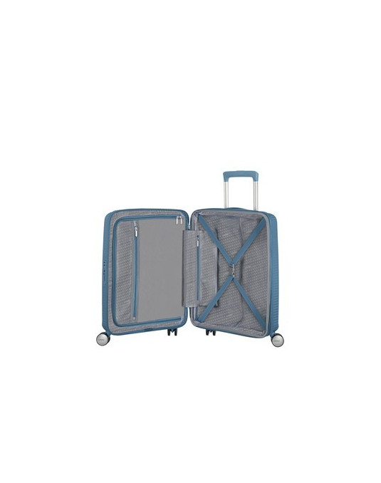 Soundbox 4-wheel cabin baggage Spinner Expandable suitcase 55x40x20/23cm Bass Black